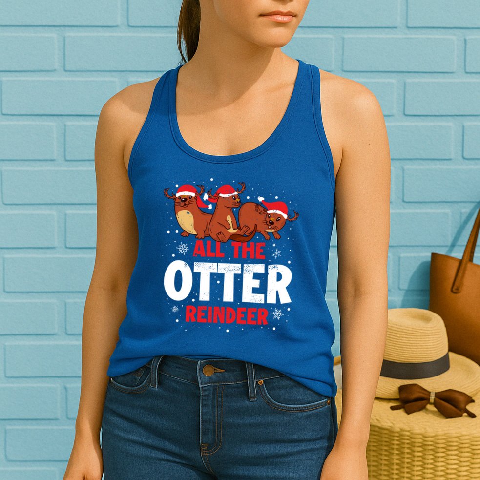 All The Otter Reindeer Gift Womens Tank Top