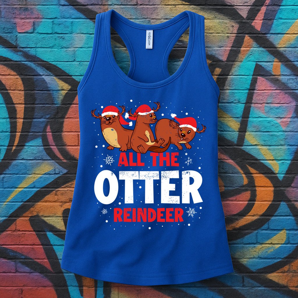 All The Otter Reindeer Gift Womens Tank Top