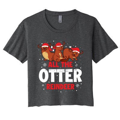 All The Otter Reindeer Gift Women's Crop Top Tee