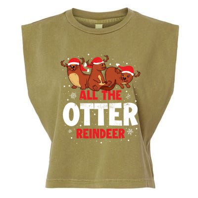 All The Otter Reindeer Gift Garment-Dyed Women's Muscle Tee