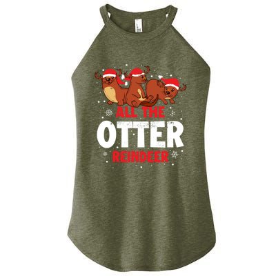 All The Otter Reindeer Gift Women's Perfect Tri Rocker Tank