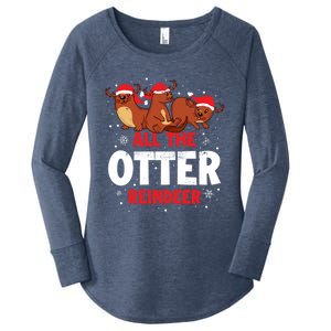 All The Otter Reindeer Gift Women's Perfect Tri Tunic Long Sleeve Shirt