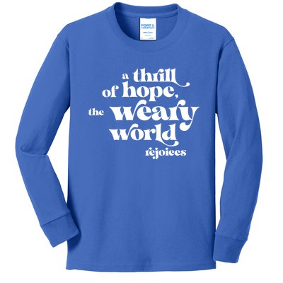 A Thrill Of Hope Inspirational Retro Christmas Xmas Gift Kids Long Sleeve Shirt