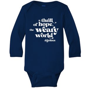 A Thrill Of Hope Inspirational Retro Christmas Xmas Gift Baby Long Sleeve Bodysuit