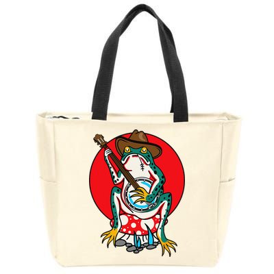 American Traditional Old School Tattoo Flash Frog Banjo Zip Tote Bag