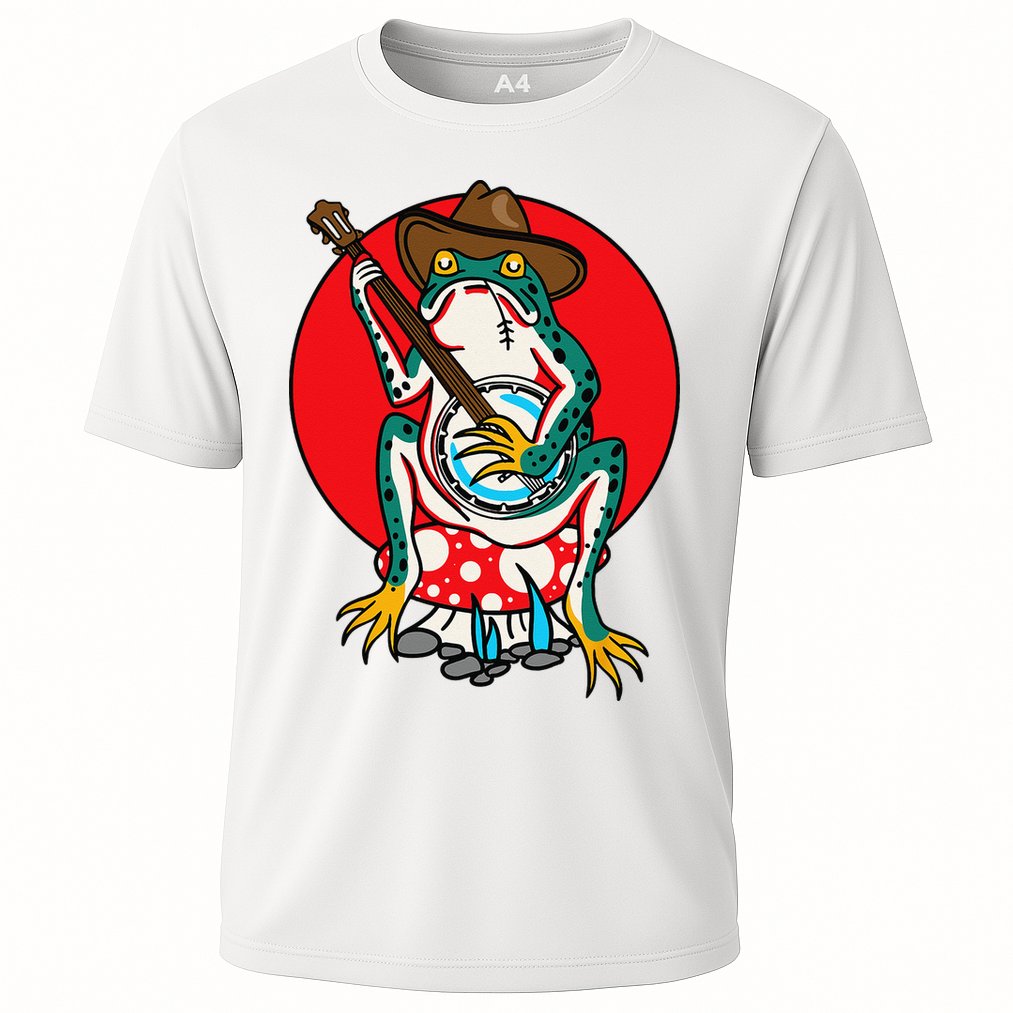 American Traditional Old School Tattoo Flash Frog Banjo Performance Shirt