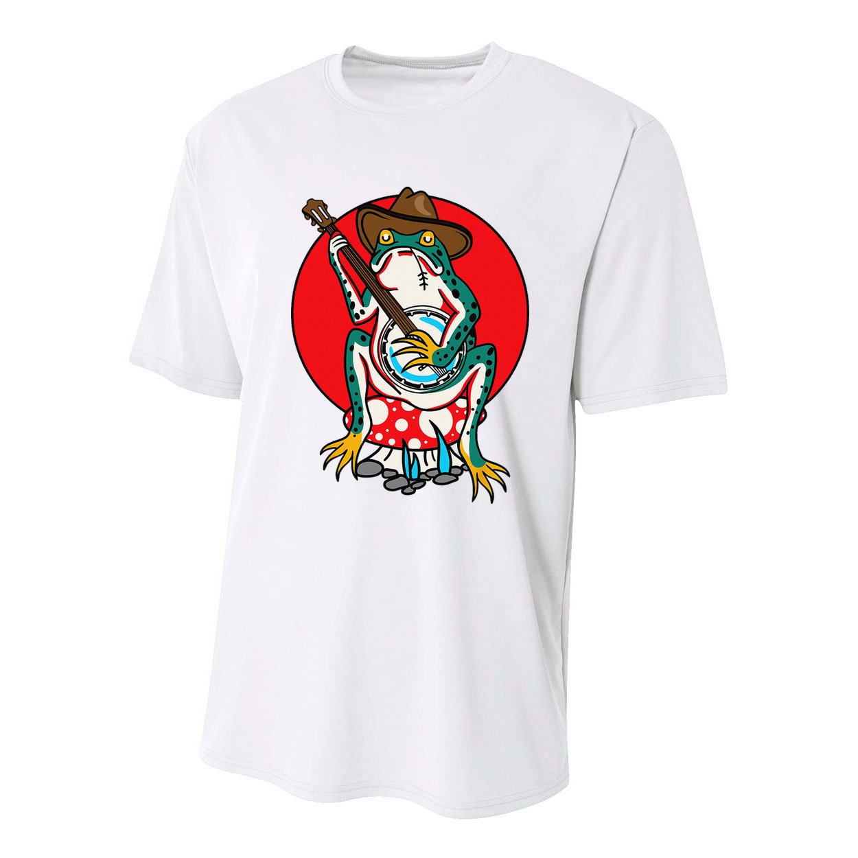 American Traditional Old School Tattoo Flash Frog Banjo Youth Performance Sprint T-Shirt