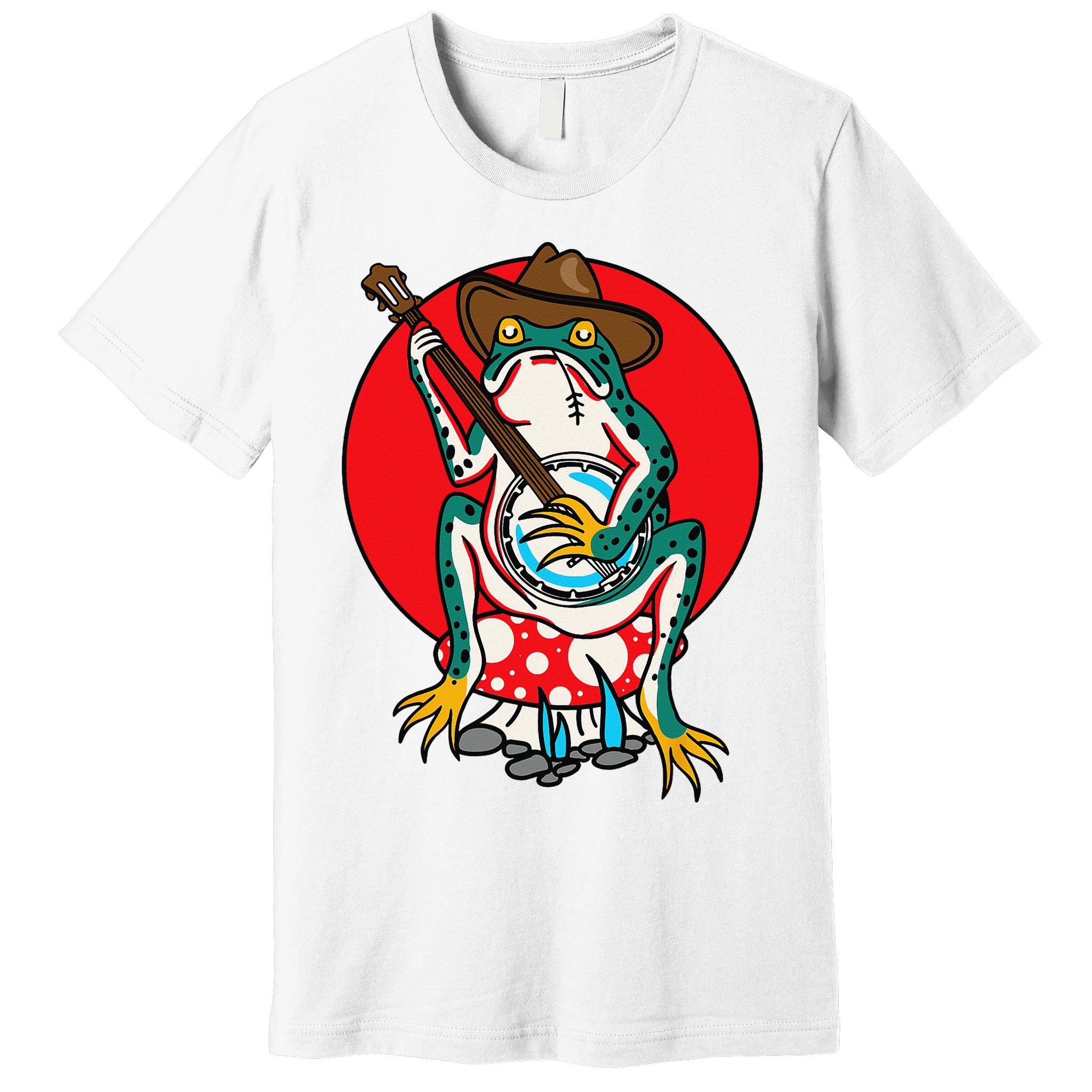 American Traditional Old School Tattoo Flash Frog Banjo Premium T-Shirt
