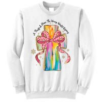 A Thrill Of Hope The Weary World Rejoices Christmas Christian Cross Sweatshirt