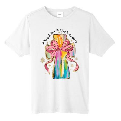 A Thrill Of Hope The Weary World Rejoices Christmas Christian Cross Tall Fusion ChromaSoft Performance T-Shirt