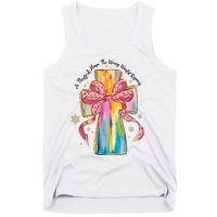 A Thrill Of Hope The Weary World Rejoices Christmas Christian Cross Tank Top