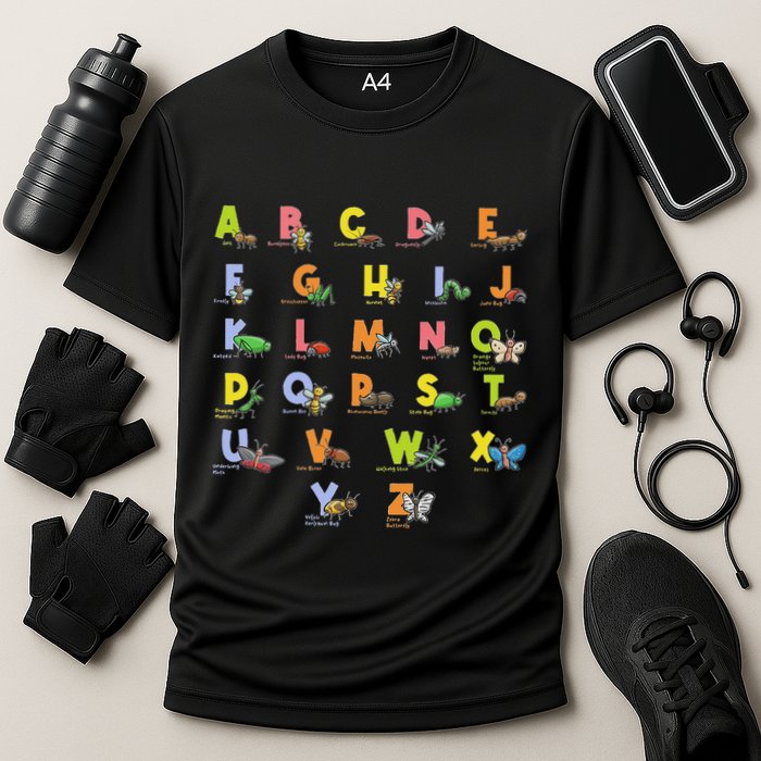 Alphabet Types Of Insects Bug Lover Future Entomologist Cooling Performance Crew T-Shirt