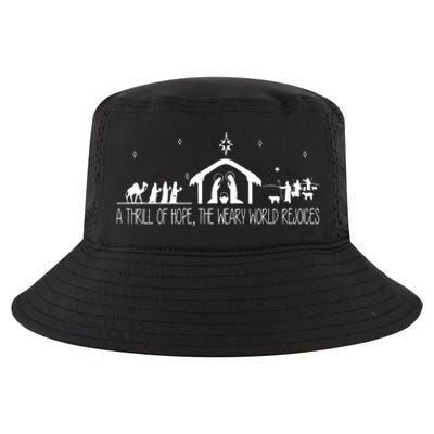 A Thrill Of Hope The Weary World Rejoices Merry Christmas Cool Comfort Performance Bucket Hat