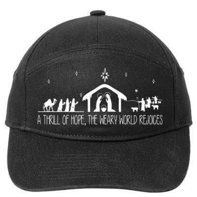 A Thrill Of Hope The Weary World Rejoices Merry Christmas 7-Panel Snapback Hat