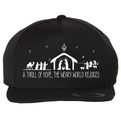 A Thrill Of Hope The Weary World Rejoices Merry Christmas Wool Snapback Cap