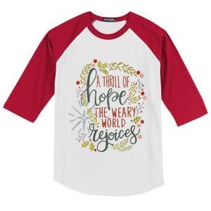 A Thrill Of Hope Christian Xmas Religious Christmas Holiday Kids Colorblock Raglan Jersey