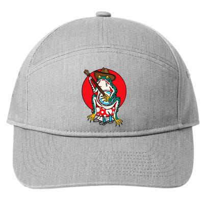 American Traditional Old School Tattoo Flash Frog Banjo 7-Panel Snapback Hat