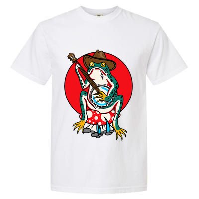 American Traditional Old School Tattoo Flash Frog Banjo Garment-Dyed Heavyweight T-Shirt