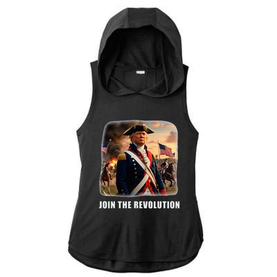 Awesome Trump Patriotic Revolution 2024 President Ladies PosiCharge Tri-Blend Wicking Draft Hoodie Tank