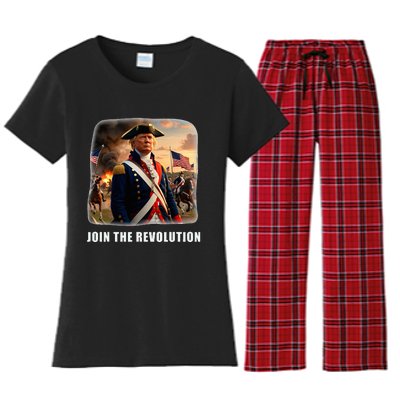 Awesome Trump Patriotic Revolution 2024 President Women's Flannel Pajama Set