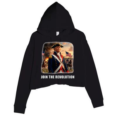 Awesome Trump Patriotic Revolution 2024 President Crop Fleece Hoodie