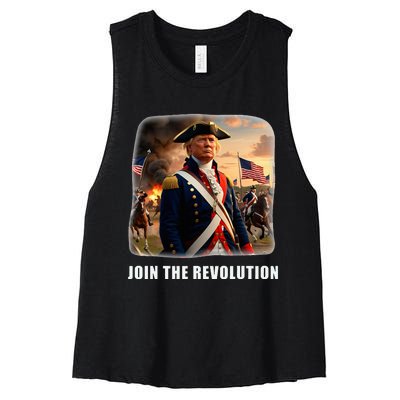 Awesome Trump Patriotic Revolution 2024 President Women's Racerback Cropped Tank