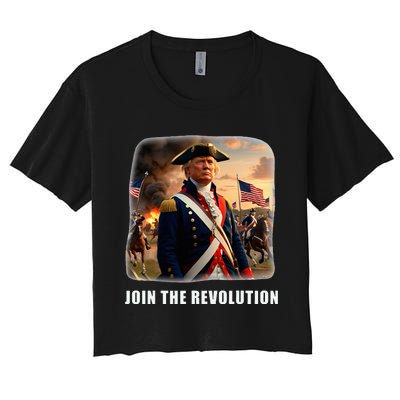 Awesome Trump Patriotic Revolution 2024 President Women's Crop Top Tee