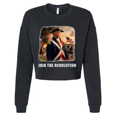 Awesome Trump Patriotic Revolution 2024 President Cropped Pullover Crew