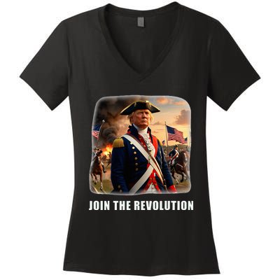 Awesome Trump Patriotic Revolution 2024 President Women's V-Neck T-Shirt