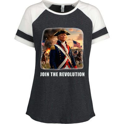 Awesome Trump Patriotic Revolution 2024 President Enza Ladies Jersey Colorblock Tee