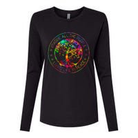 All The People Imagine Living Life In Peace Hippie Tie Dye Womens Cotton Relaxed Long Sleeve T-Shirt