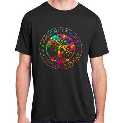 All The People Imagine Living Life In Peace Hippie Tie Dye Adult ChromaSoft Performance T-Shirt