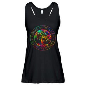 All The People Imagine Living Life In Peace Hippie Tie Dye Ladies Essential Flowy Tank