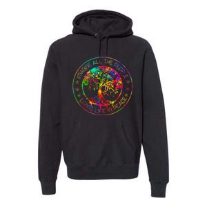 All The People Imagine Living Life In Peace Hippie Tie Dye Premium Hoodie