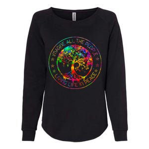 All The People Imagine Living Life In Peace Hippie Tie Dye Womens California Wash Sweatshirt