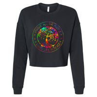 All The People Imagine Living Life In Peace Hippie Tie Dye Cropped Pullover Crew