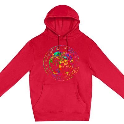 All The People Imagine Living Life In Peace Hippie Tie Dye Premium Pullover Hoodie