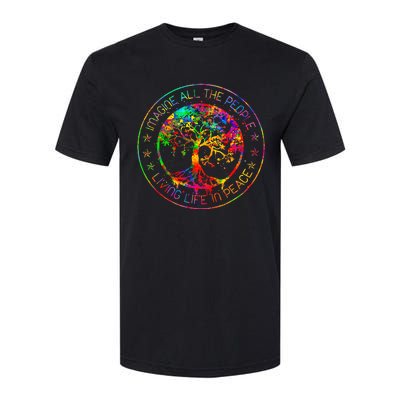 All The People Imagine Living Life In Peace Hippie Tie Dye Softstyle CVC T-Shirt