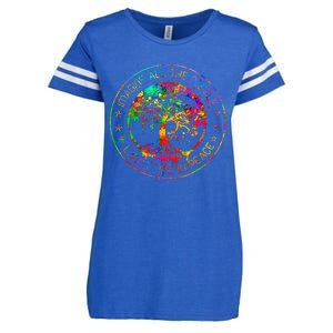 All The People Imagine Living Life In Peace Hippie Tie Dye Enza Ladies Jersey Football T-Shirt