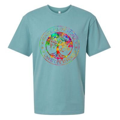 All The People Imagine Living Life In Peace Hippie Tie Dye Sueded Cloud Jersey T-Shirt