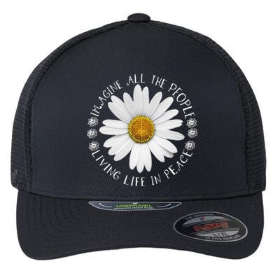 All The People Imagine Living Life In Peace Sunflower Flexfit Unipanel Trucker Cap