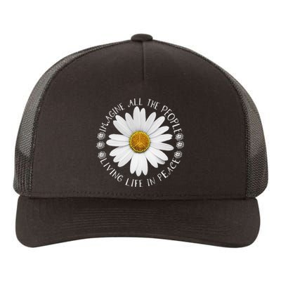 All The People Imagine Living Life In Peace Sunflower Yupoong Adult 5-Panel Trucker Hat