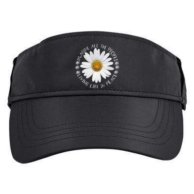 All The People Imagine Living Life In Peace Sunflower Adult Drive Performance Visor