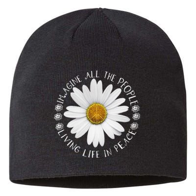 All The People Imagine Living Life In Peace Sunflower Sustainable Beanie