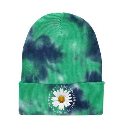 All The People Imagine Living Life In Peace Sunflower Tie Dye 12in Knit Beanie