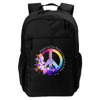 All The People Imagine Living Life In Peace Colorful Flowers Daily Commute Backpack