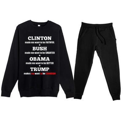 Anti Trump Political For Independents And Liberals Premium Crewneck Sweatsuit Set