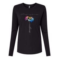 All The People Imagine Living Life In Peace Vintage Flower Womens Cotton Relaxed Long Sleeve T-Shirt