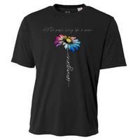 All The People Imagine Living Life In Peace Vintage Flower Cooling Performance Crew T-Shirt