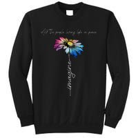 All The People Imagine Living Life In Peace Vintage Flower Sweatshirt